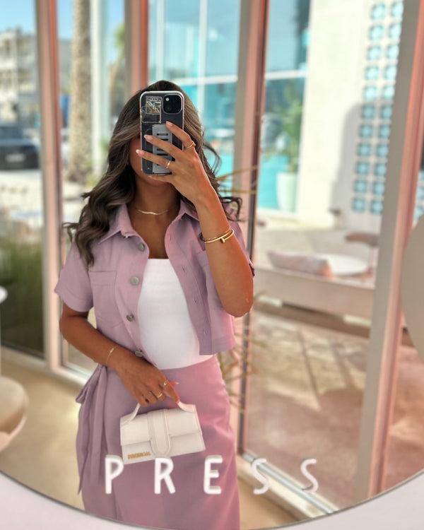 Lavender Chic Skirt & Blazer Set