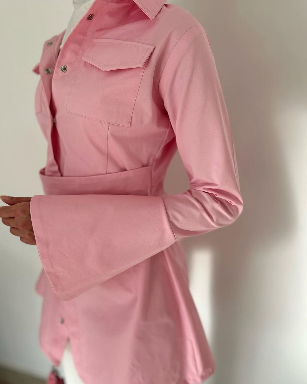 Blush Tailored Shirt Dress