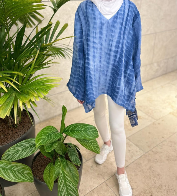 Azure Tie-Dye Flowy Tunic