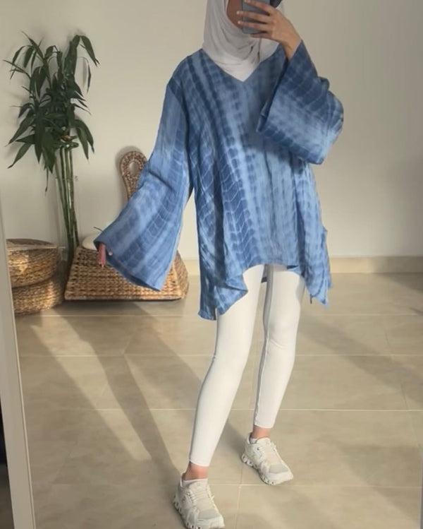 Azure Tie-Dye Flowy Tunic