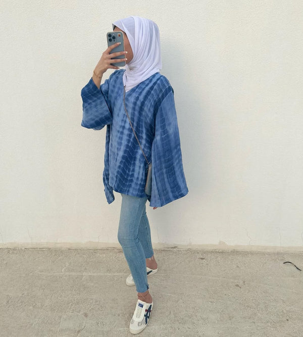Azure Tie-Dye Flowy Tunic