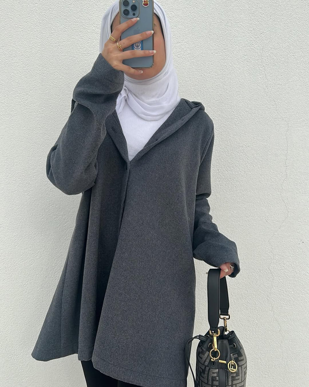 Slate Cozy Hooded Tunic
