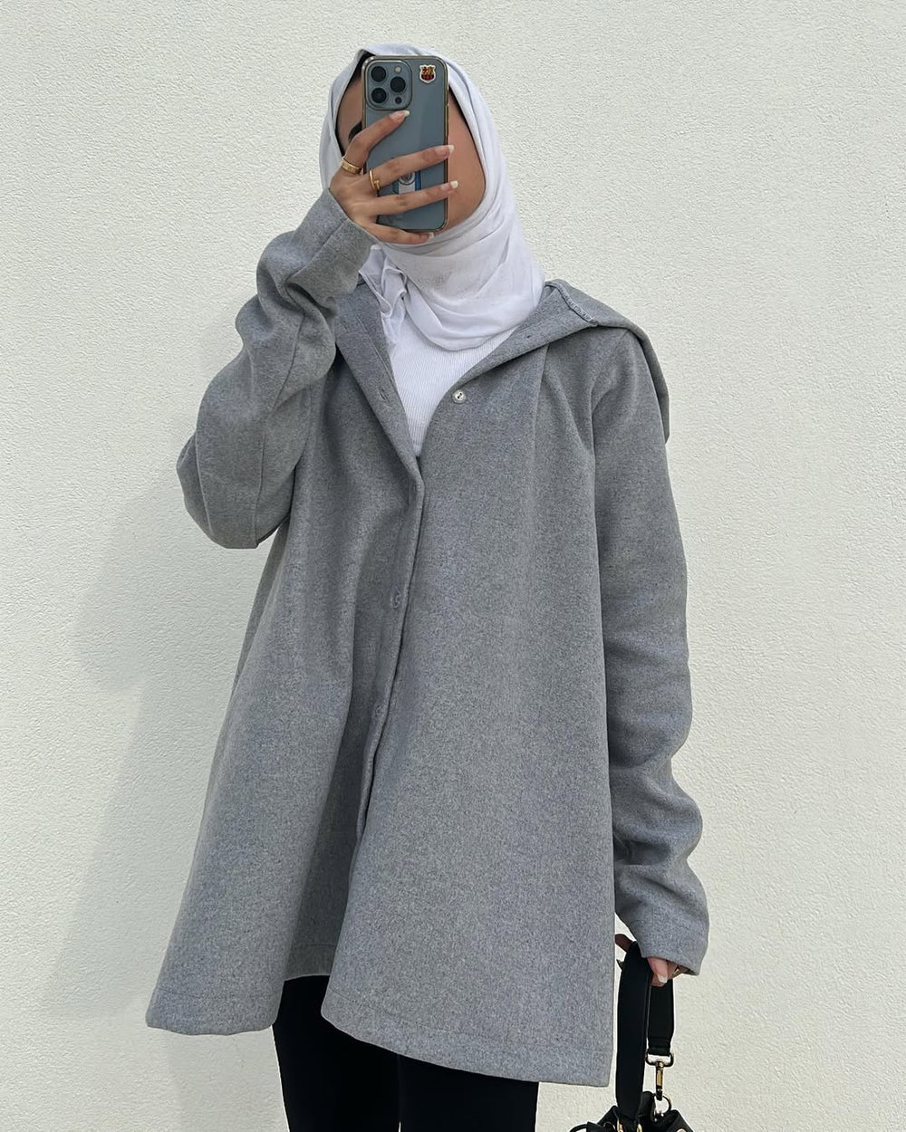 Slate Cozy Hooded Tunic