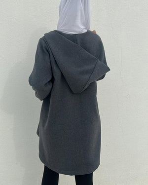 Slate Cozy Hooded Tunic