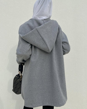 Slate Cozy Hooded Tunic