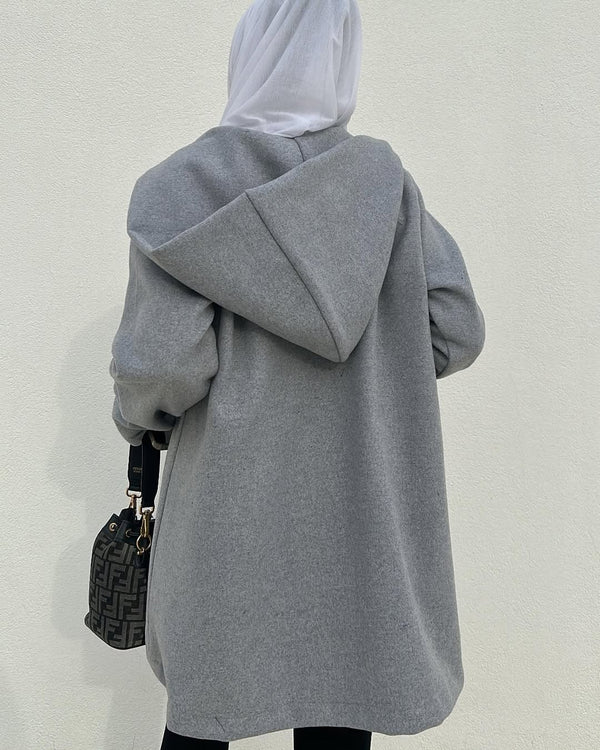 Slate Cozy Hooded Tunic