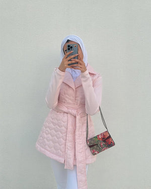 Blush Quilted Hybrid Jacket