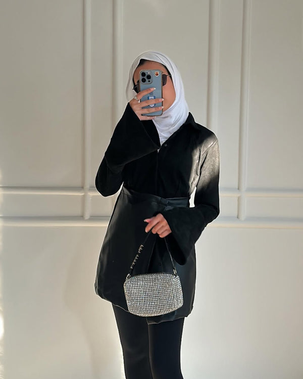Noir Contrast Blazer Dress