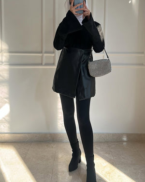 Noir Contrast Blazer Dress
