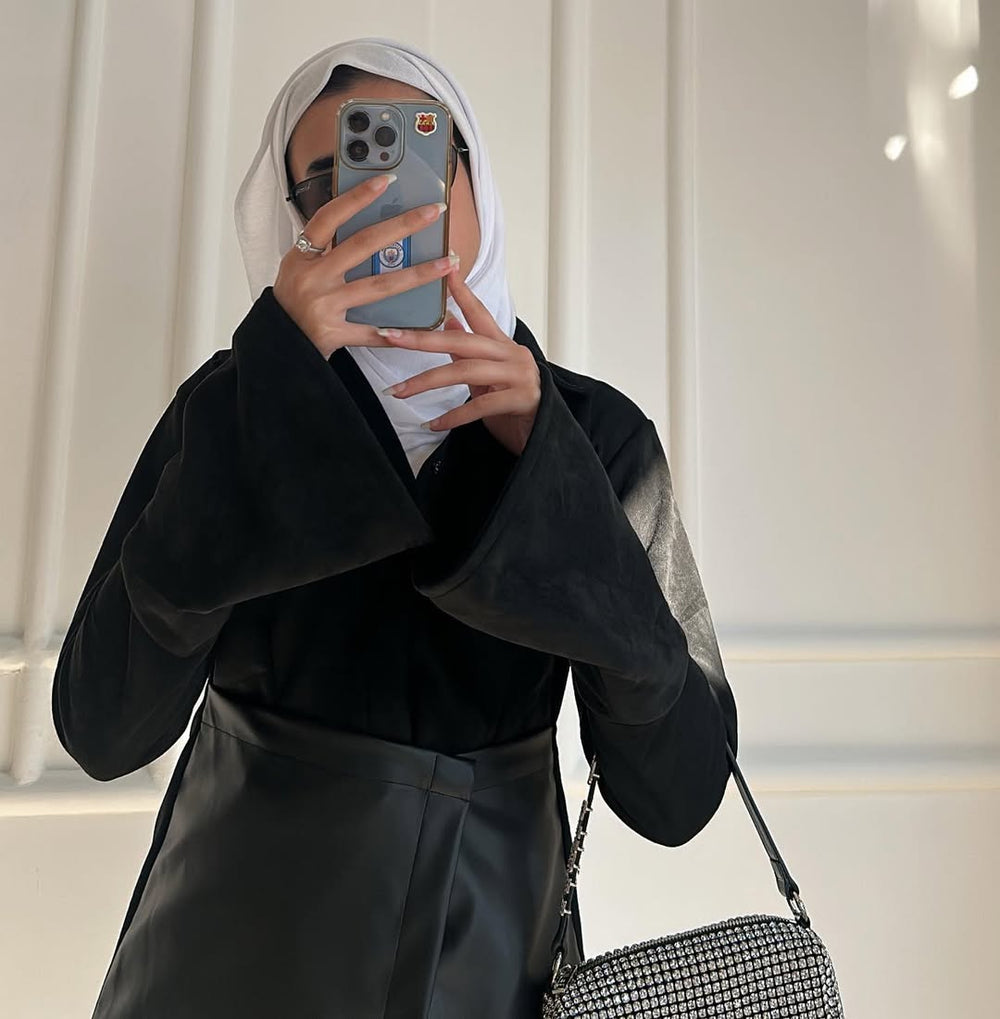 Noir Contrast Blazer Dress