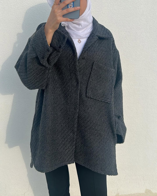 Charcoal Textured Overshirt