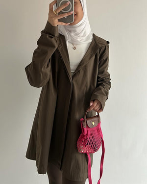 Earthy Hooded Shirt Jacket