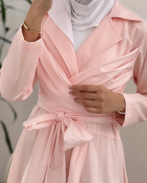 Blush Wrap Trench Dress