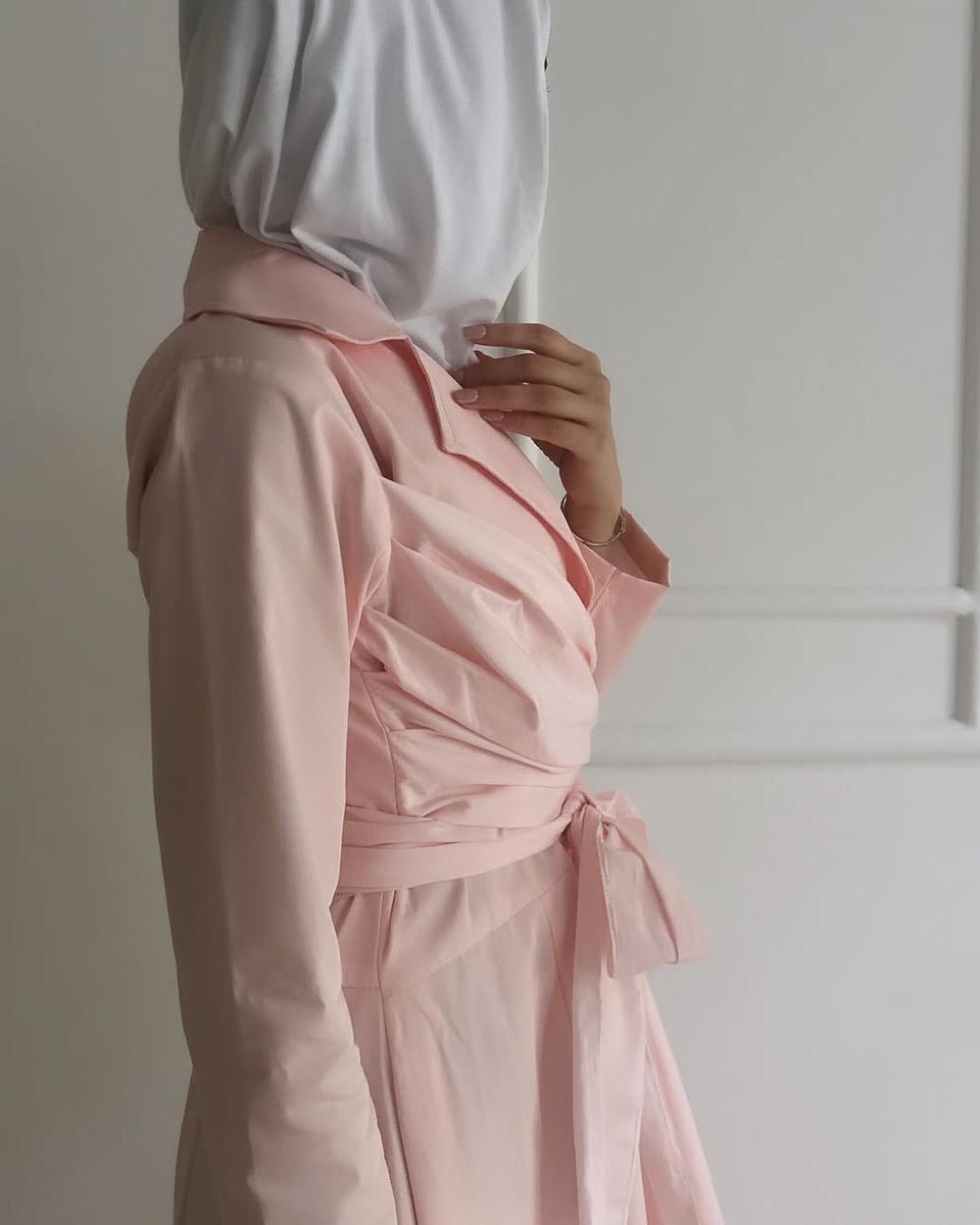 Blush Wrap Trench Dress