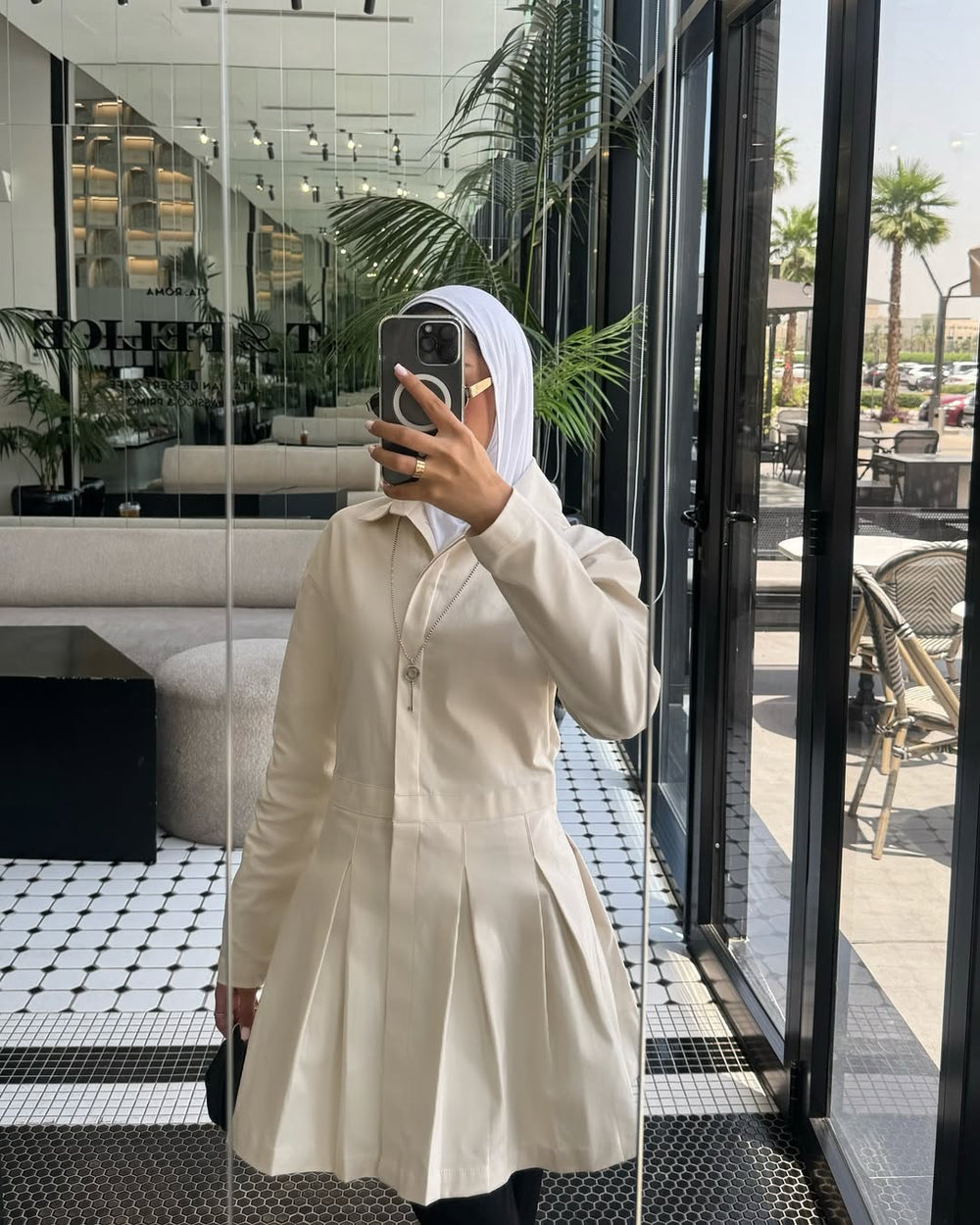 Ivory Elegance Pleated Tunic