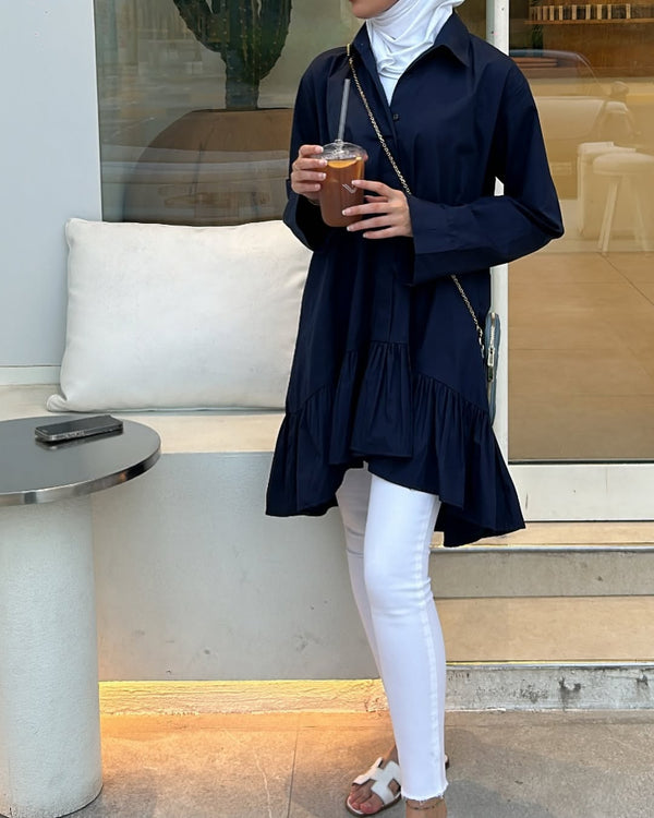 Midnight Ruffle Tunic