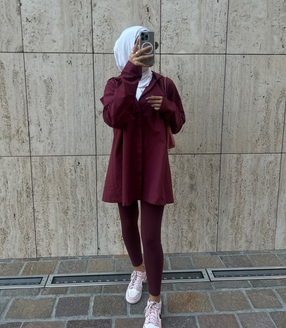 Berry Chic Hooded Shirt