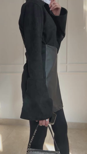 Noir Contrast Blazer Dress