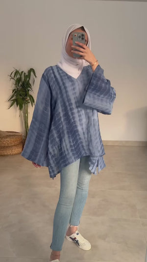 Azure Tie-Dye Flowy Tunic