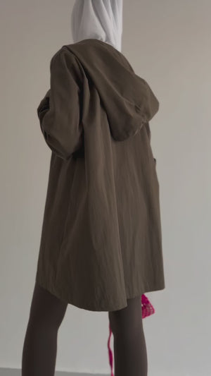 Earthy Hooded Shirt Jacket